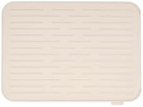 Image of Brabantia SinkSide Silicone Dish Drying Mat (Soft Beige), Easy-Dry Silicone Mat for Dishware and Cutlery, Non-Slip and Non-Scratch Draining Mat for Sink