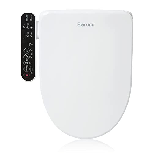 Barumi BM-4000 Elongated Bidet Attachment Toilet Seat, Smart Heated Seat, Air Dryer, Warm Water & Pressure Control, Self-Cleaning, Child & Eco Mode, Self Cleaning -SS Spray Nozzle with Massage