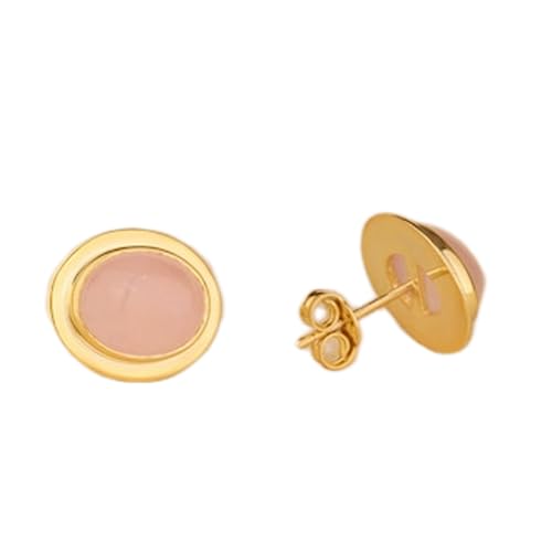 Boucles d'oreilles quartz rose hypoallergéniques en argent 925 plaqué or anti-irritation