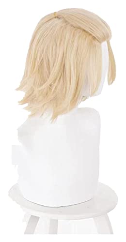 XFZJCHAP Cosplay Anime Tokyo Revengers Sano Manjiro Cosplay Mikey Light Blonde Blonde Hair résistant à la Chaleur à Haute température Halloween pour Coser