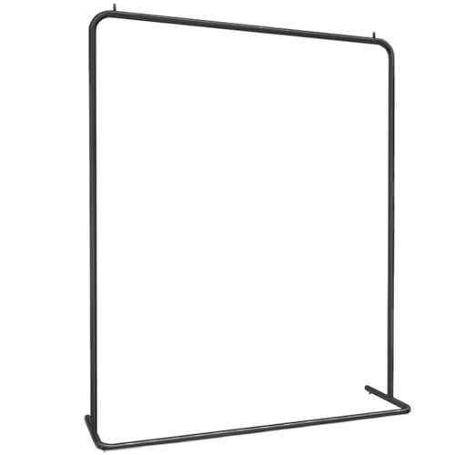 Portant à vêtements moderne noir en métal robuste avec base en U stable