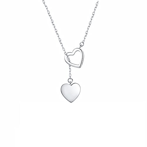 Collier double cœur femme bijoux argent fin pendentif tendance