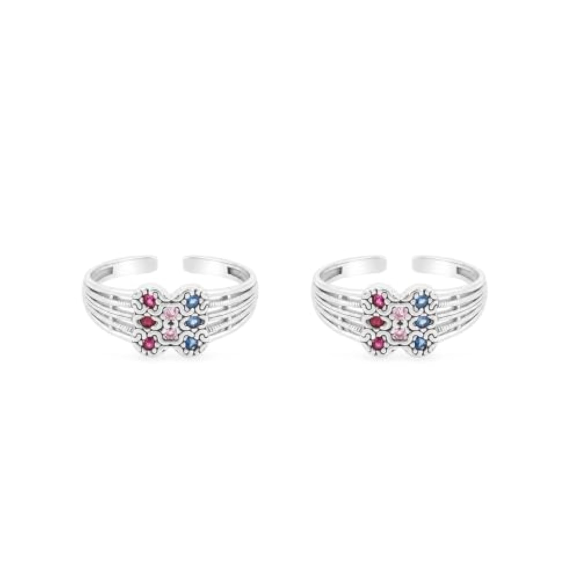 Women's Pure 925 Silver Geometric Toe Rings