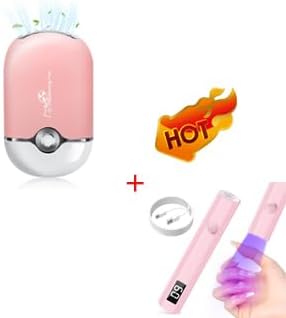 mlogiroa UV Nail Light Handheld with 20s /60s Timers & Lash Fan Mini for Eyelash Extension