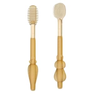 Gelofler Baby Tongue Cleaner Set with Storage Box Soft Silicone Toothbrush Oral Care Kit Cleaning Brush Teethers Baby Essentials Set of 2 Ideal for Infant Dental Hygiene-image-4
