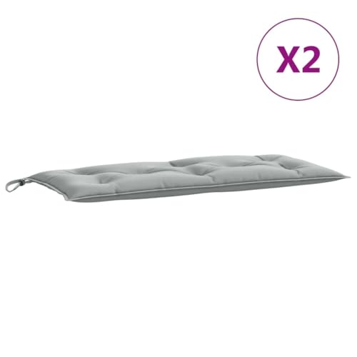 Coussin de banc extérieur étanche lavable gris clair 100 x 50 cm - 4