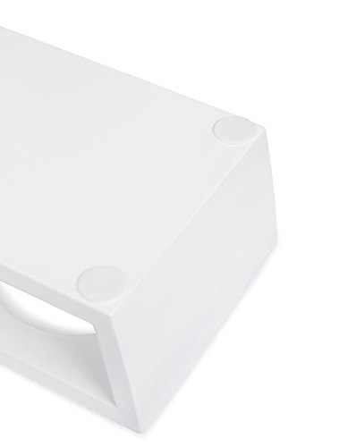 Internet's Best Modern Elevated Pet Feeder - 2 Medium Dog Bowls - Decorative Raised Stand With Double Stainless Steel Bowls - White #TOP4