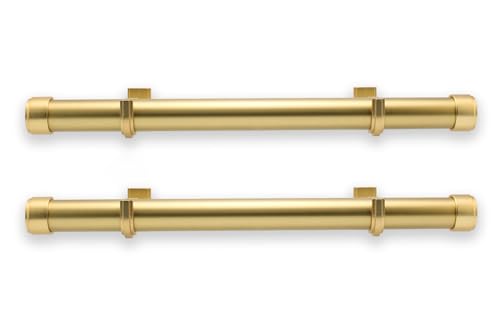 BlastHome® Luxury 17" Custom Side Mount Curtain Rods – 1 1/4" Large Diameter – Premium Brackets & Endcaps – Signature Collection, Set of Two – Brushed Gold Finish by BLASTHOME - Used condition - US$61.17