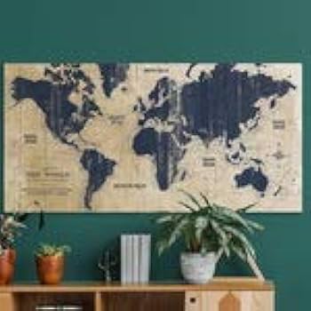 Amazon.com: Old World Map Antique Blue Pictures Modern