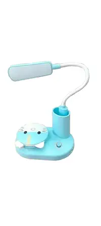 Flexible Desk Lamp with Cute Cat Design, Adjustable Brightness, LED, Blue