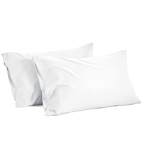 BEDELITE Bamboo King Size Pillow Cases 2 Pack, White Cooling Pillow Cases for Hot Sleepers and Night Sweats-Breathable & Ultra Soft Cool Pillow Cases from 100% Bamboo Viscose(20x40 Inches)