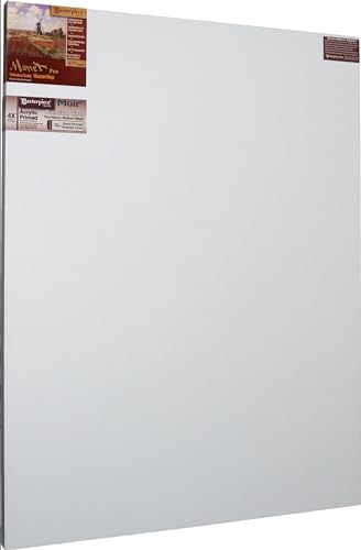 MASTERPIECE Z2MA-3672 Monet Pro 1.5" Deep Muir Belgian Linen 12.0 oz Acrylic Primed Stretched Canvas 36" x 72" White 2 Pack -  Masterpiece Artist Canvas