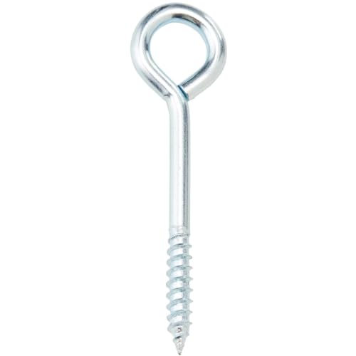 Merriway BH04760 (50 Pcs) Screw-In Vine Eye 75mm (3 inch) Zinc Plated Steel - Pack of 50 Pieces