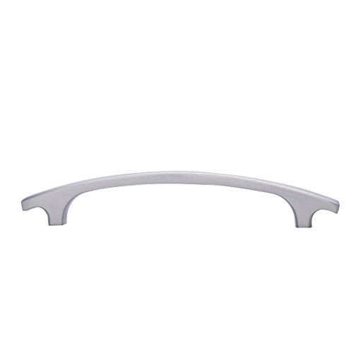 Image of Modern Curved Cabinet Handle Pull, 5 inch Center to Center, 6.4 inch Length, Satin Nickel Finish, 50 Pieces