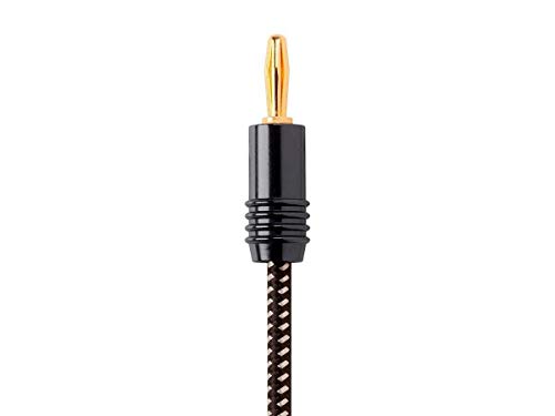 monoprice premium braided speaker wire 14awg - with gold plated banana plug connectors - affinity series 1 pack 3 foot redblack