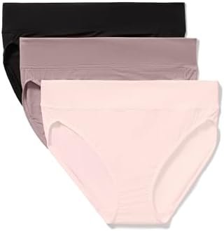 Warners® Blissful Benefits Women's Dig-Free Comfort Waistband Microfiber Hi-Cut 3-Pack, Rosewater/Mauve/Black, X-Large