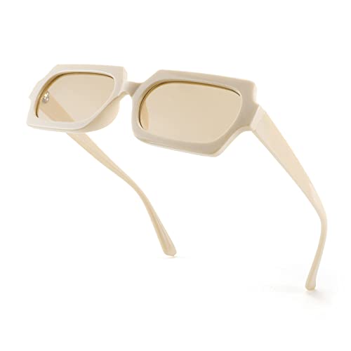 FEISEDY Retro Small 90s Rectangle Sunglasses for Women Men Fashion Narrow Square Sunglasses B4067