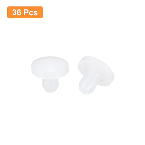 Image of uxcell 36 Pcs Silicone Plugs, Rubber Round Snap in Locking Hole Plugs for 2.5-3mm Hole, Hole Stoppers Waterproof Hole Plug for Metal Tube, Furniture End Caps Inserts, Clear