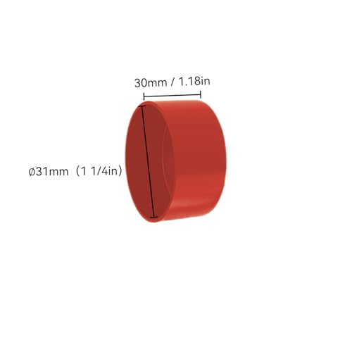Image of 4Pcs Rubber End Caps ID 31mm (1-1 /4 inch) Red Flexible Protective Caps Soft Elastic Dustproof Cover for Rod Tube Screw Bolt