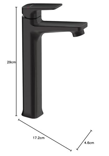 Image of Delta Faucet Single Handle Tall Lavatory Faucet Without Pop-Up Drain I Bathroom Tap for Home I Basin Mixer I Matte Black I 44425-P-BL