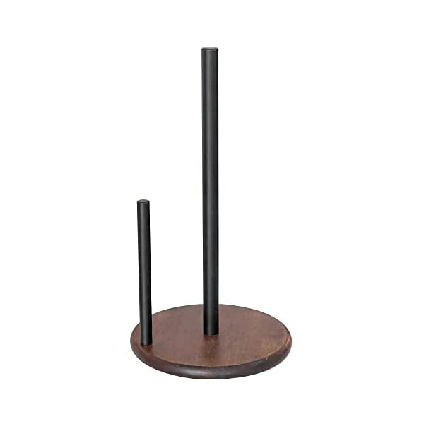 Paper Towel Holder Countertop with Real Wood Round Base, Farmhouse Paper Towel Holder Stand for Kitchen Roll Organize, Wooden Paper Towel Holder for Kitchen Dining Table Home Decor