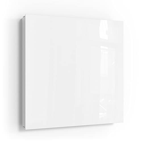 Armarios para llaves | Deqori Caja Para Llaves De Color Blanco, 30 X 30 Cm, Color Blanco, Caja Para Llaves De Cristal Y Metal, Armario Para Llaves Con 50 Ganchos 2 Imanes, Caja De Diseño Moderna Magnética Y Grabable