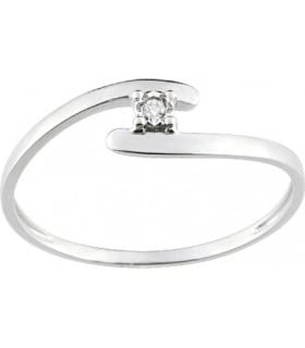 Solitaire Diamant Or Blanc bague femme taille 70 Maribel bijoux de mariage