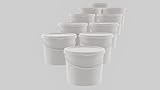 MARMOS-PLAST 20 x 5 liter emmerset, wit, kunststof emmer met deksel, stapelbare melk-/voorraademmer, honingemmer, voedselvrijgave, lege emmer voor meel, wateremmer