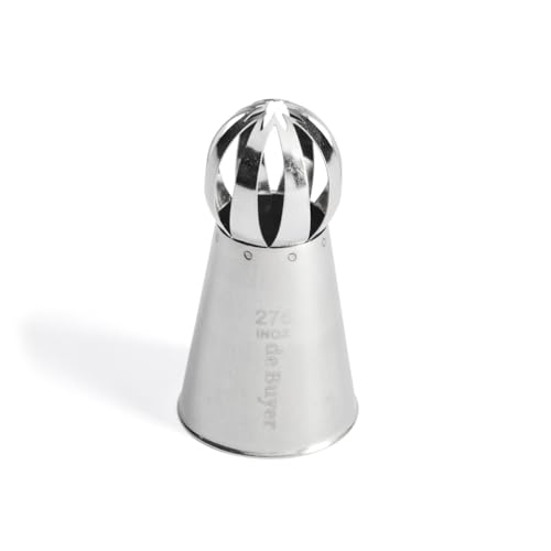 De Buyer - Douille russe à fleur en inox - Larges stries - En Inox, Idéale pour Décorer, Garnir et Remplir, Soudure pour Hygiène Parfaite, S'Adapte aux Poches Pâtissières
