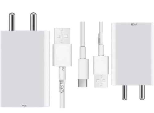 Image of Nixst 80W Usb To C Flash Charging Adapter With Cable Compatible With Vivo X90, X90 Pro, X80, X80 Pro, X70, X70 Pro, X60, X60 Pro, Iqoo Neo 6, Neo 7, Neo 7 Pro (Adapter And Cable)