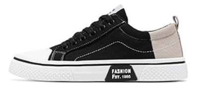 Men's Breathable Canvas Sneakers，Low-top Lace-up Casual Skateboarding Shoes，Solid Color Casual Shoes Suitable for All Seasons，Suitable for All Occasions (Black,12)