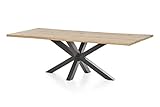 LIEFERUMFANG: 1 x Massivholztisch Brian, massiver Holztisch aus Wildeiche (240 cm Tischlänge, 100 cm Tischbreite, 74 cm Tischhöhe, 20 mm starke Tischplatte, 800 x 800 mm Rohrmaß)