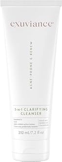 EXUVIANCE 3-in-1 Clarifying Anti-Aging Cleanser for Acne-Prone Skin with Salicylic Acid, Soap-Free Makeup Remover and Oil Control Face Wash, Exfoliates, Soothes & Improves Skin Texture, 7.2 fl. oz
