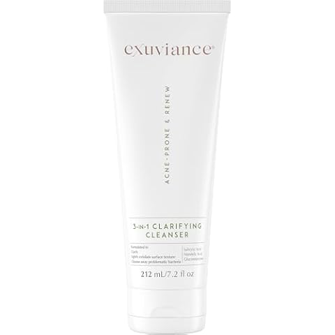 EXUVIANCE 3-in-1 Clarifying Anti-Aging Cleanser for Acne-Prone Skin with Salicylic Acid, Soap-Free Makeup Remover and Oil Control Face Wash, Exfoliates, Soothes & Improves Skin Texture, 7.2 fl. oz Cover