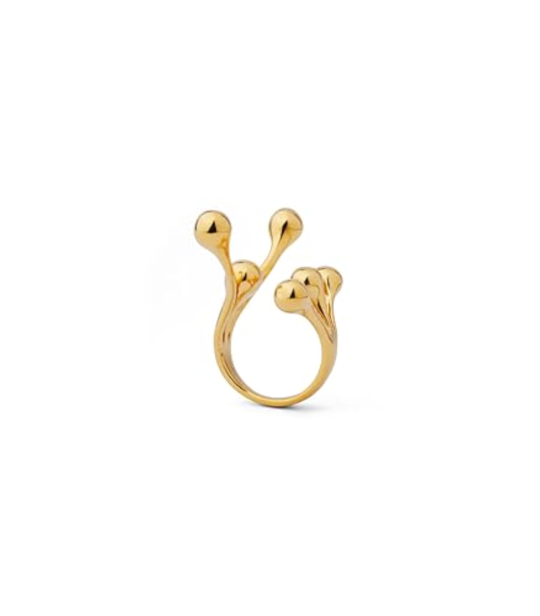 Women's Funky Golden Balls Statement Ring, Gift for Her