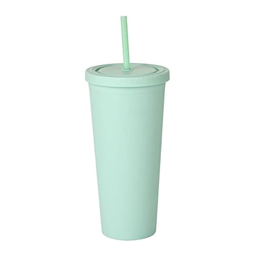 NC Vasos plastico, Vasos de agua de plástico con tapas y pajitas, Reutilizables Vasos, Bebidas frías, hogar, oficina, taza de café para coche, 700ml (Verde claro)