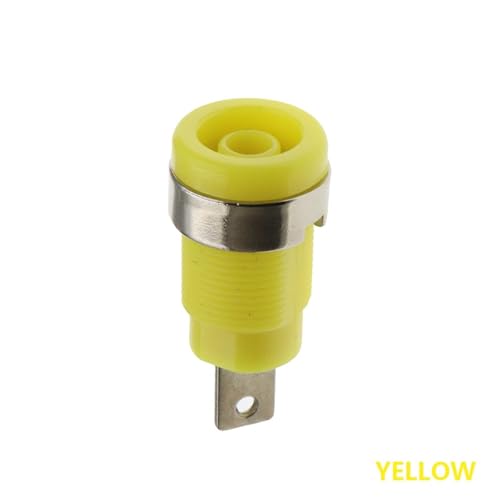 Conector banana hembra 4 mm amarillo terminal chasis multímetro 2