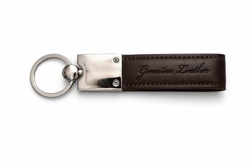 Image of Leather Strap Keychain, Embossed Logo Design, Durable Premium Key Ring for Bike Lovers & Gift Use