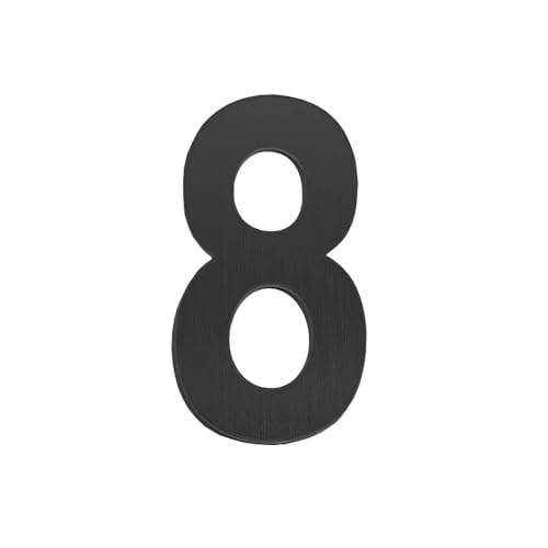 Numéro de maison autocollant acier inoxydable noir 9 cm chiffre adhésif signalétique extérieure