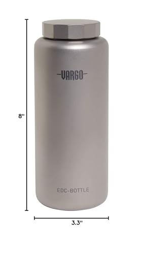Vargo Titanium EDC Bottle | 1 Liter (34 oz.) Ultralight Titanium Water Bottle 100% Biocompatible for Fresh Tasting Water β Model T-462 - Image 3