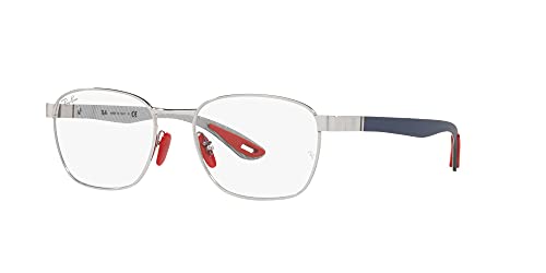 Ray-Ban Rx6480M Scuderia Ferrari Collection Rectangular Prescription Eyewear Frames, Silver/Demo Lens, 52 Mm #TOP1