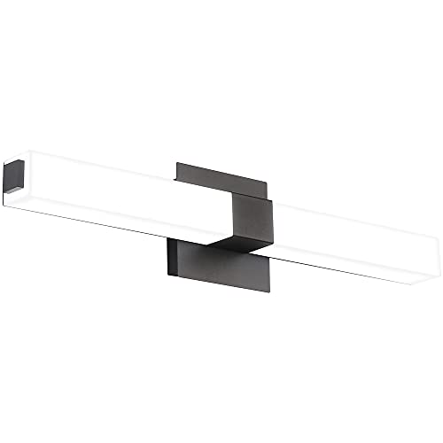 ZUZITO 24.2in Modern LED Vanity Light Fixtures for Bathroom Black Lighting Acrylic Cool White 6000K