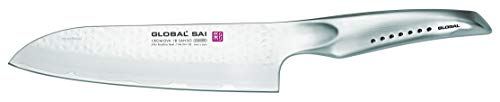 Global Sai-03, Sai Japanese Santoku Knife, 7-1/2", Stainless Steel #TOP16