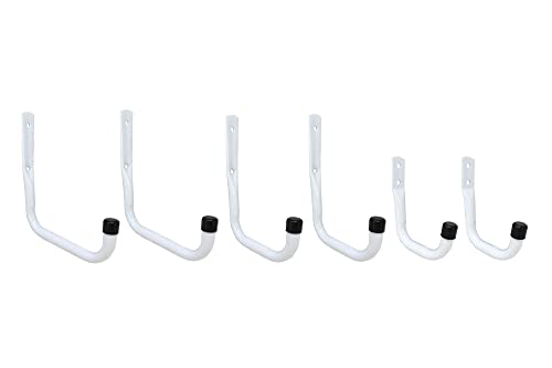 Shepherd Hardware 8096E - Ganci Per Garage In Acciaio Resistente, 3 Misure, Confezione Da 6, Colore: Bianco - 2