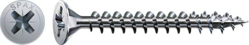SPAX - Tornillo cincado claro, 4,5 x 40 mm, 500 Unidades