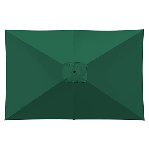 BenefitUSA Top Cover Replacement Umbrella Canopy for 10ft x 6.5 ft 6 ribs Patio Umbrella Outdoor Market (Canopy Only) (Green)