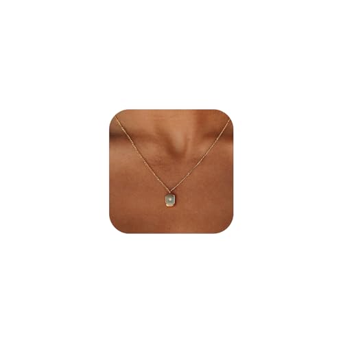 Image of Gold Silver Necklace for Women, Dainty Cubic Zirconia Pendant