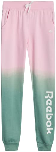 Reebok Girlsâ€™ Sweatpants â€“Active Fleece Cargo Joggers (Size: S-XL), Size X-Large, Ombre