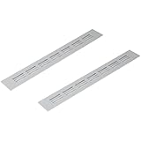 Vent Systems Paquete de 40 x 300 mm con 2 rejillas de ventilación de aluminio de plata con rejilla de insectos. Aplicaciones de aire acondicionado, calefacción, refrigeración y ventilación.