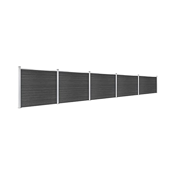 MUSEVANE sichtschutz gartenzaun sichtschutz zaun Set WPC 872x146 cm Grau – Bild 3